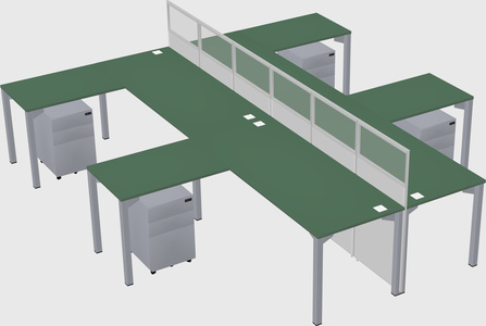 Shared l-shape cubicle