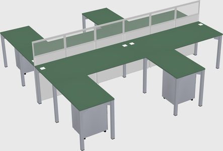 Shared l-shape cubicle