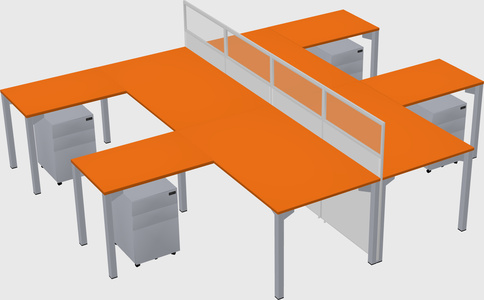 Shared l-shape cubicle