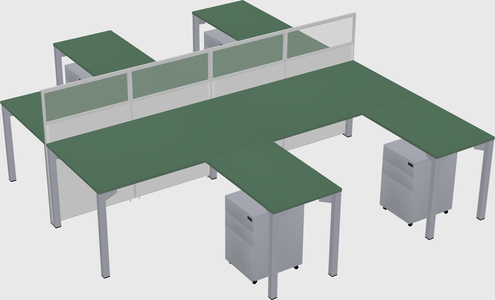 Shared l-shape cubicle