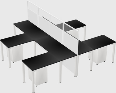 Shared l-shape cubicle
