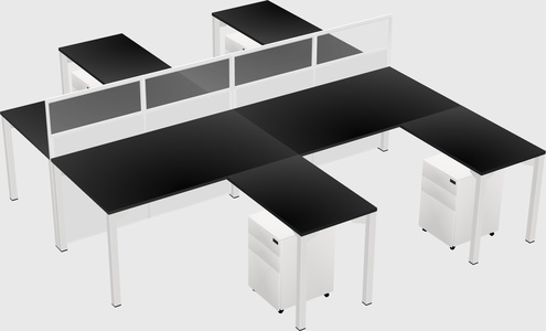 Shared l-shape cubicle