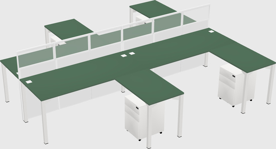 Shared l-shape cubicle