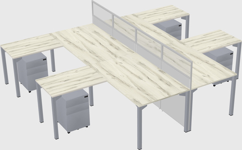 Shared l-shape cubicle