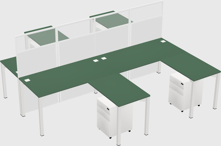 Shared l-shape cubicle