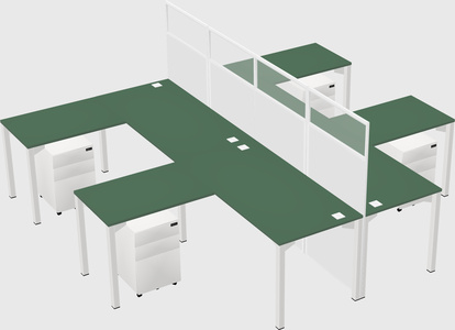 Shared l-shape cubicle