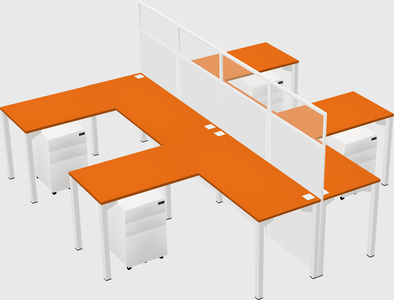 Shared l-shape cubicle