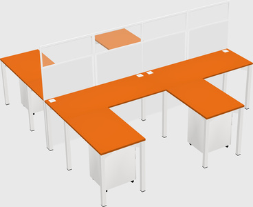Shared l-shape cubicle