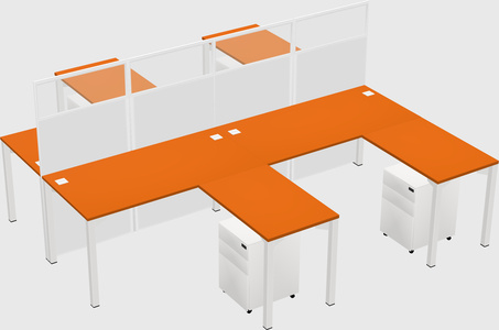 Shared l-shape cubicle
