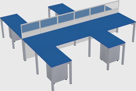 Shared l-shape cubicle