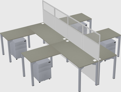 Shared l-shape cubicle