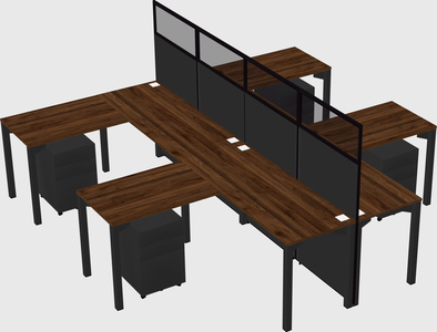 Shared l-shape cubicle