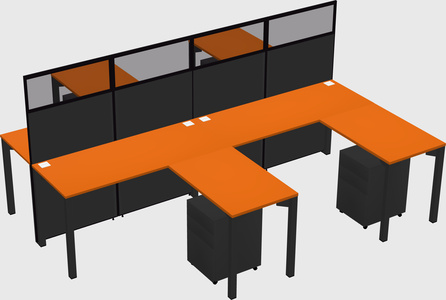 Shared l-shape cubicle