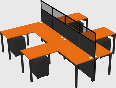 Shared l-shape cubicle