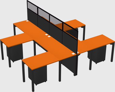 Shared l-shape cubicle