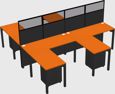 Shared l-shape cubicle