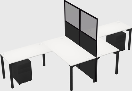 Shared l-shape cubicle