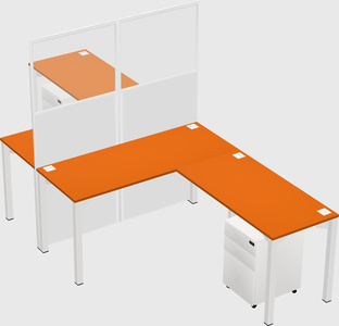 Shared l-shape cubicle