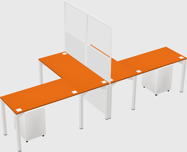 Shared l-shape cubicle