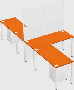 Shared l-shape cubicle