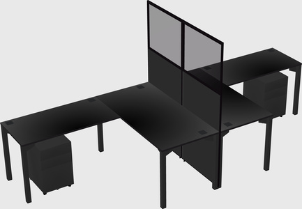 Shared l-shape cubicle