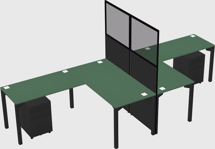 Shared l-shape cubicle