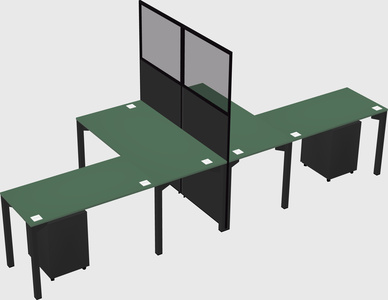 Shared l-shape cubicle