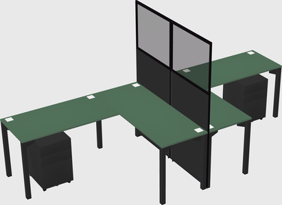 Shared l-shape cubicle
