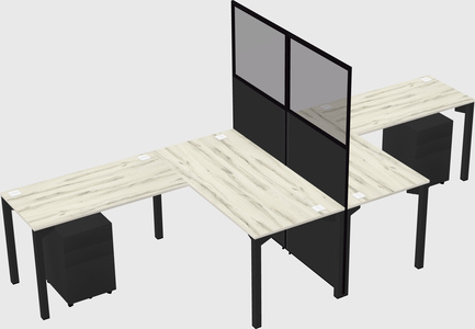 Shared l-shape cubicle