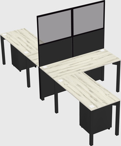 Shared l-shape cubicle