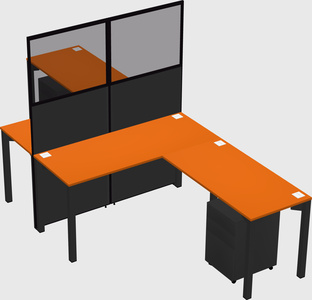 Shared l-shape cubicle