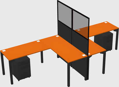 Shared l-shape cubicle