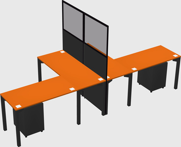 Shared l-shape cubicle