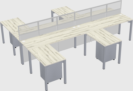 Shared l-shape cubicle