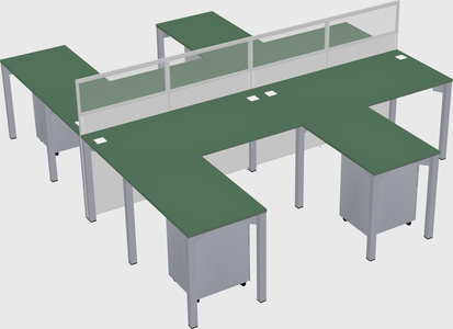 Shared l-shape cubicle