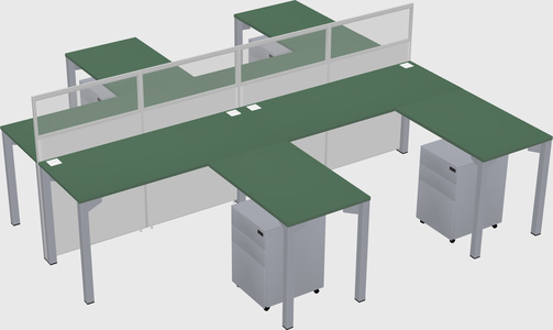 Shared l-shape cubicle