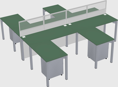 Shared l-shape cubicle