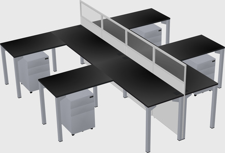 Shared l-shape cubicle