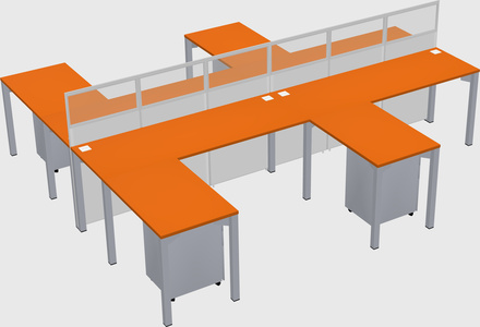 Shared l-shape cubicle