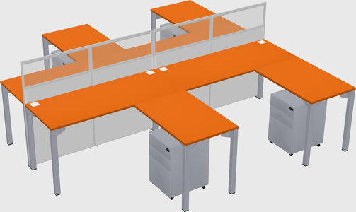 Shared l-shape cubicle