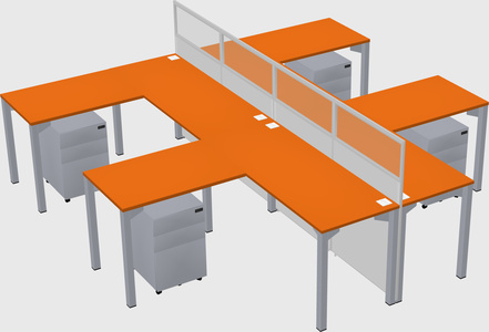 Shared l-shape cubicle