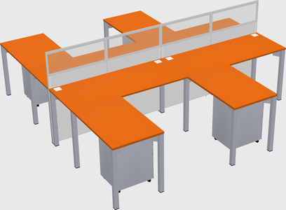 Shared l-shape cubicle