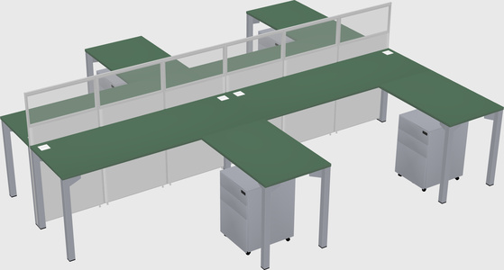 Shared l-shape cubicle
