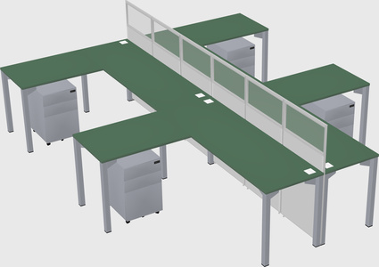 Shared l-shape cubicle