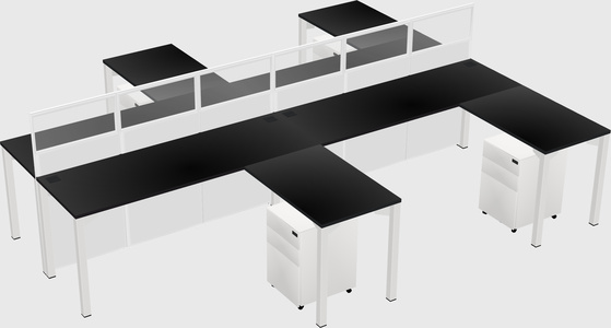 Shared l-shape cubicle