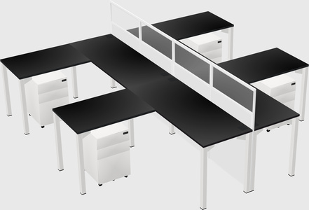 Shared l-shape cubicle