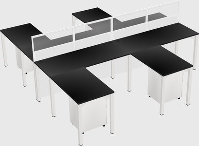 Shared l-shape cubicle