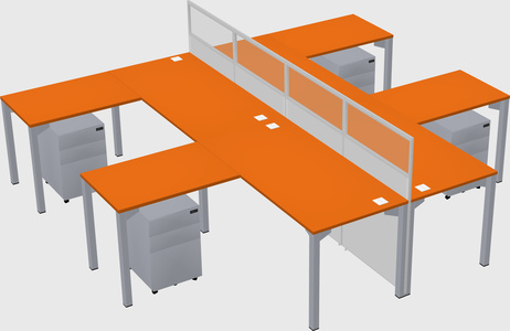 Shared l-shape cubicle