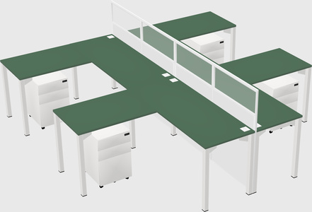 Shared l-shape cubicle
