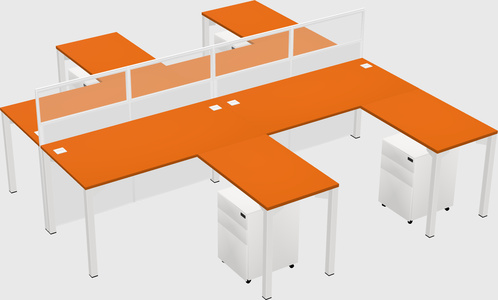 Shared l-shape cubicle